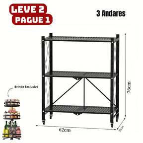 [Leve 2 Pague 1] Prateleira Dobrável Multiuso 5 em 1 + BRINDE: Porta Tempero Giratório