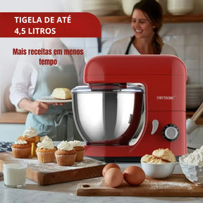 [Leve 2 Pague 1] Batedeira Elétrica Multiuso ChefMax Inox 6 Velocidades + BRINDE: Fruteira Giratória 4 Andares