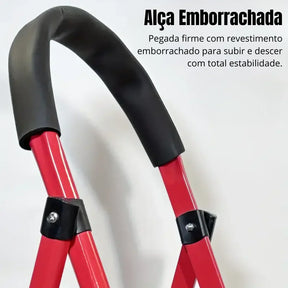 [Leve 2 Pague 1] Escada Dobrável Antiderrapante RedMax de Aço 100% Segura + BRINDE: Bolsa de Ferramentas Multitarefas