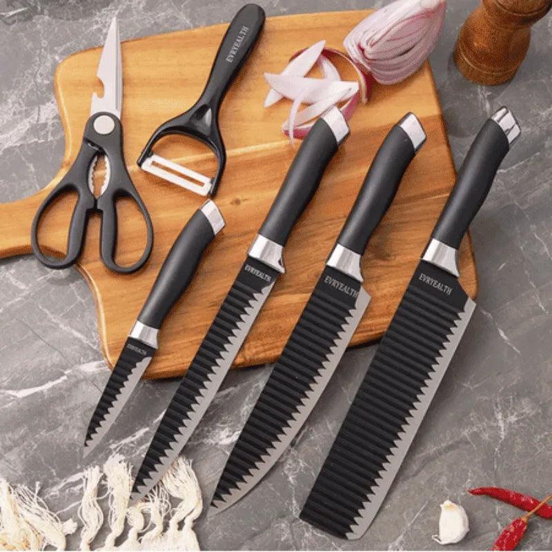 Kit de 6 Facas Premium — Super Afiadas, Antiaderentes e Ideais para Churrasco e Cozinha