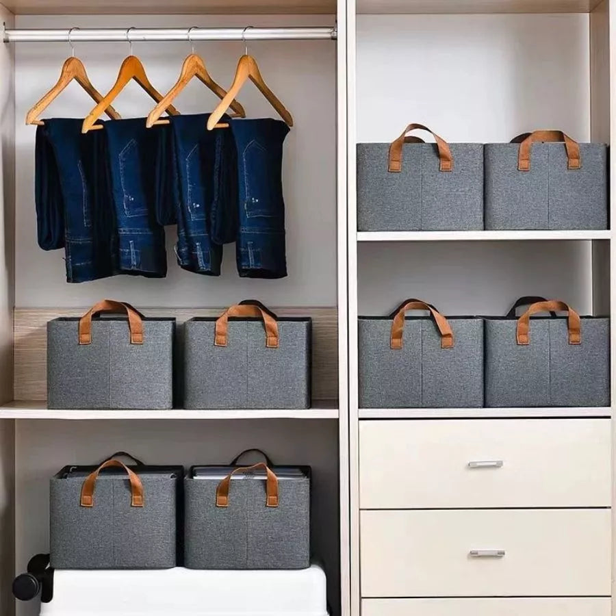 Kit com 4 Caixas Organizador de Roupas Dobrável Multifuncional